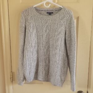 Tommy Hilfiger Light Gray Cable Knit Sweater